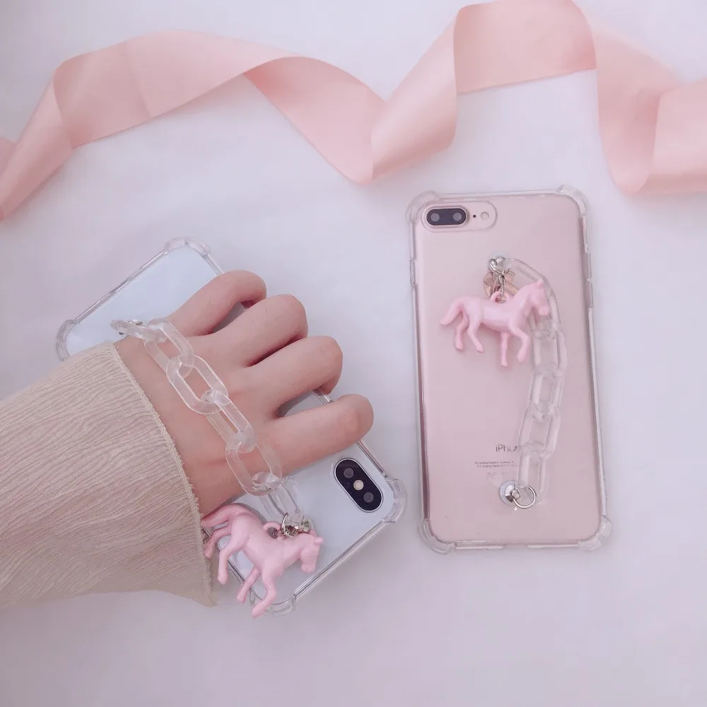 Hazy beauty Cartoon Horse Pattern Phone Case For iPhone X 8 Plus Silicone Transparent Cases 6 6S 7 Back Cover |