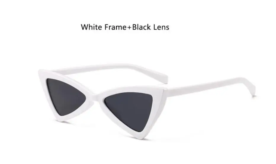 white gray Ретро Модные треугольные очки для женщин Бабочка Cateye Солнцезащитные очки Классические брендовые Оттенки для женщин роскошные маленькие леопардовые очки - Цвет линз: white gray