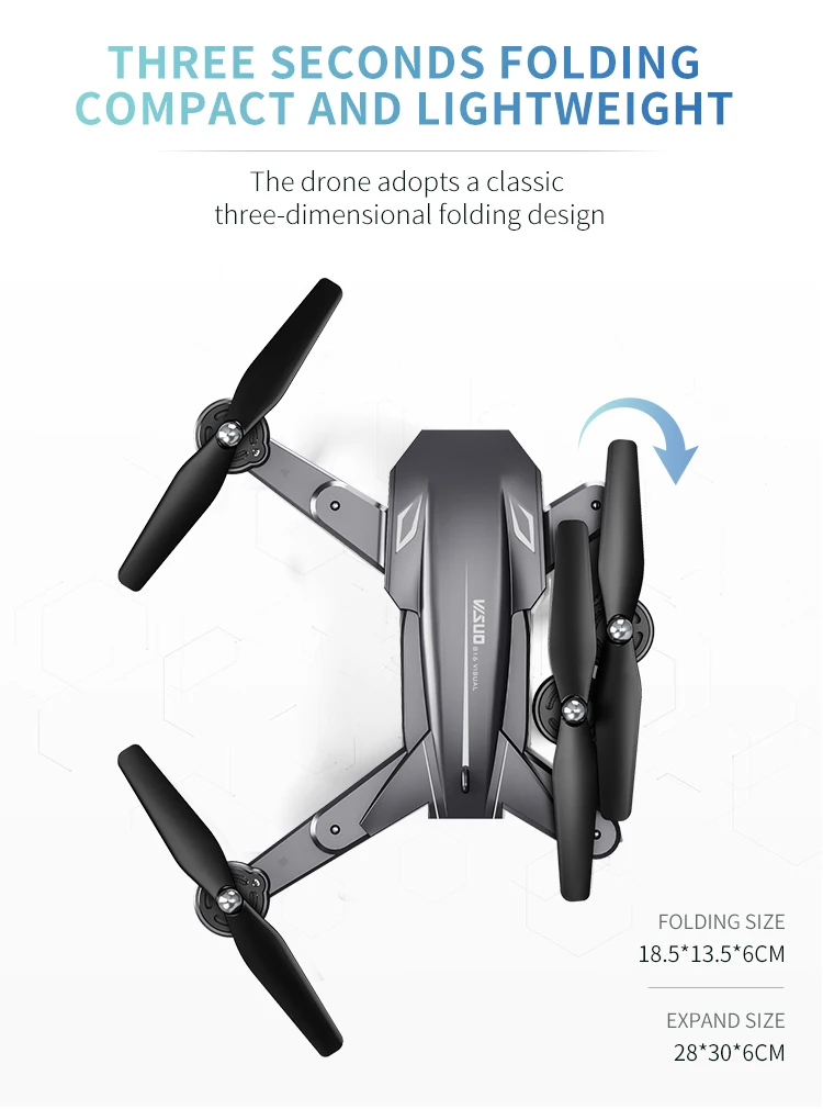 Visuo XS816 RC Drone 4K 1080P Двойная камера WIFI FPV Дроны Съемка жестов Профессиональный селфи Drone VS XS809HW XS809S E58 SG106