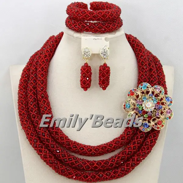 Элегантный Африканский костюм ювелирный набор индийские хрустальные бусы