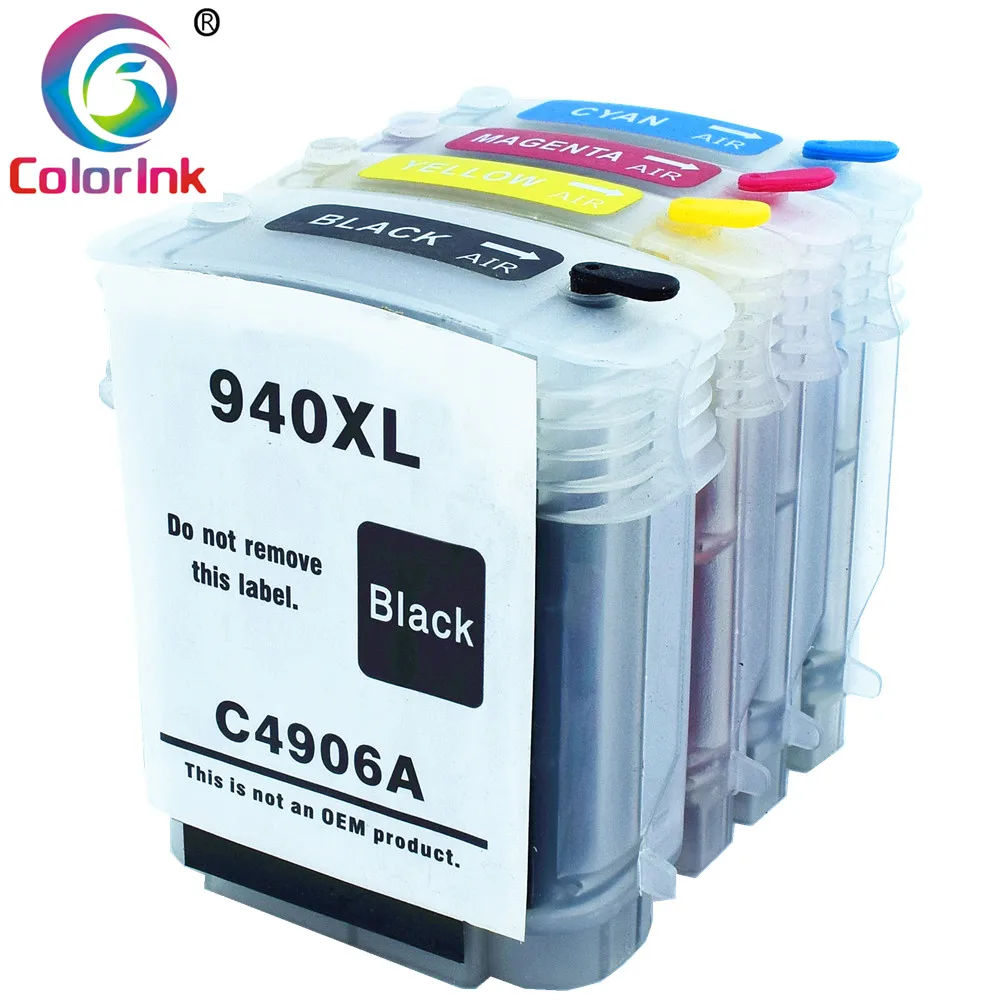 ColoInk 4 пакета для HP 940XL C4906A C4907A C4908A C4909A Officejet Pro 8000 8500 совместимый чернильный