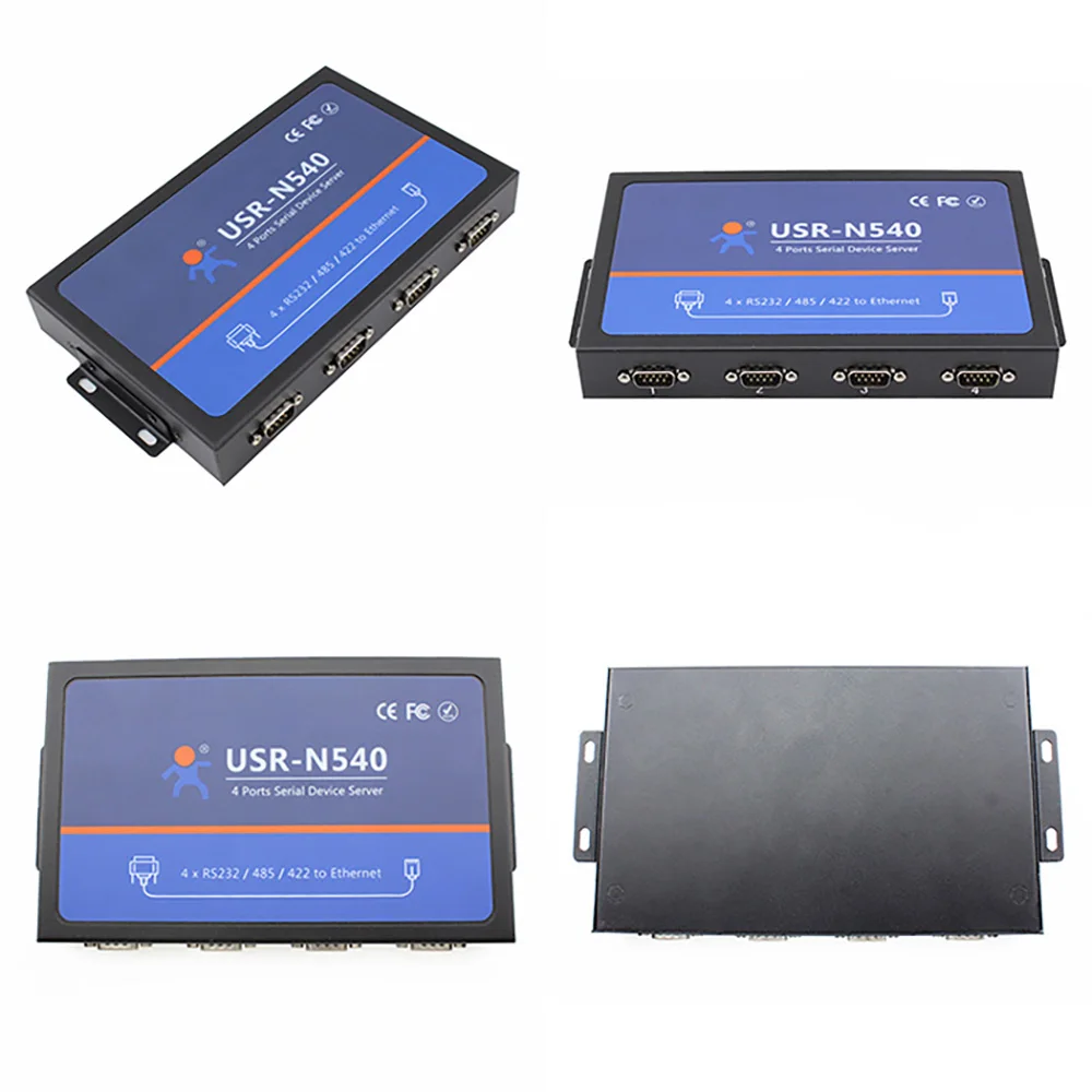4 Ports Serial to Ethernet Network Converter RS232 RS485 RJ45 RS422 IP Lan Server Module Support Modbus RTU To TCP USR-N540 |