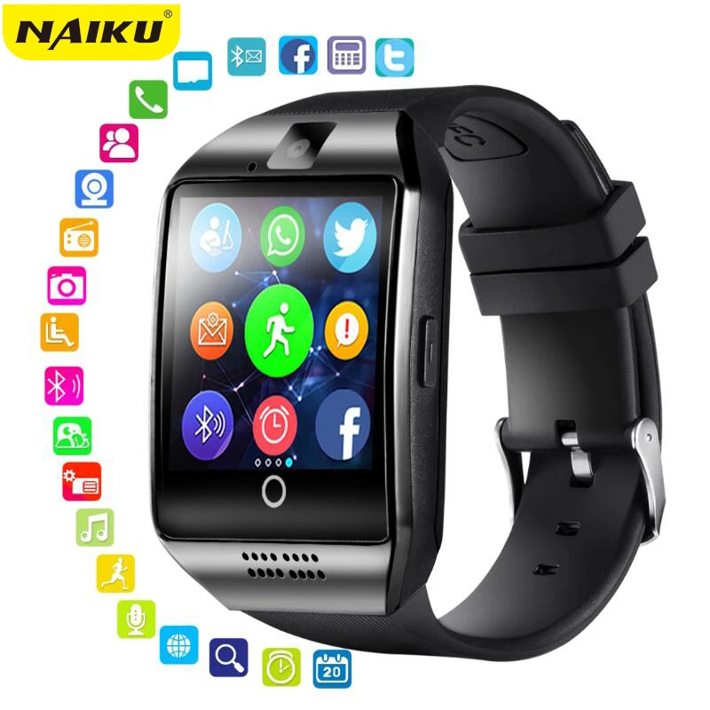 NAIKU Смарт-часы с камерой, Q18 Bluetooth Smartwatch SIM TF слот для карты фитнес-трекер спортивные часы для Android