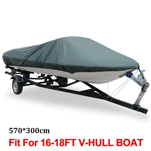 Gray 16-18FT X AUTOHAUX 210D 540/570/700x280/300 см Trailerable чехол для лодки водонепроницаемый рыболовный лыжный бас катер v-образная форма черный чехол для лодки - Цвет: Gray 16-18FT