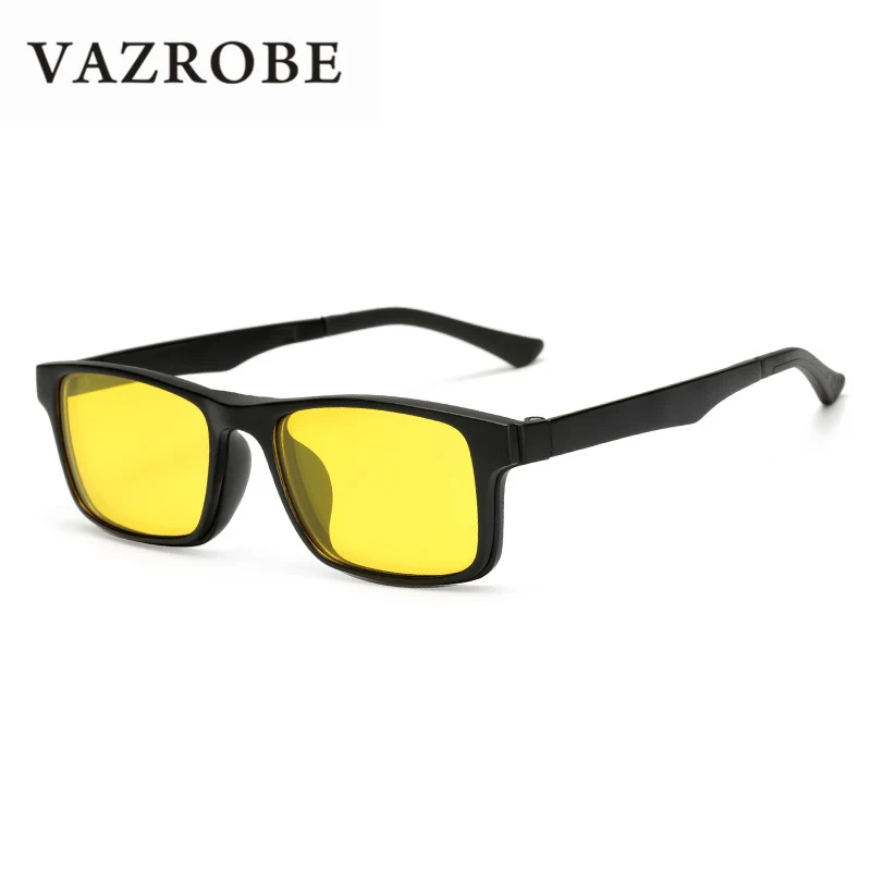 

Vazrobe 3 Lens Clip on Polarized Sunglasses Men Women Box Free Night Driving Sun Glasses for Male Vision Goggles Anti Glare