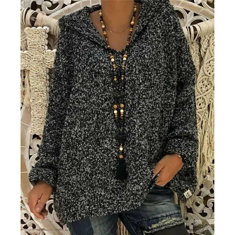 black hoodie Винно-красная однотонная черная толстовка с капюшоном Poleron Mujer, Вязаная толстовка с капюшоном, однотонная теплая туника с длинным рукавом, Зимний пуловер, свитшоты для женщин - Цвет: black hoodie