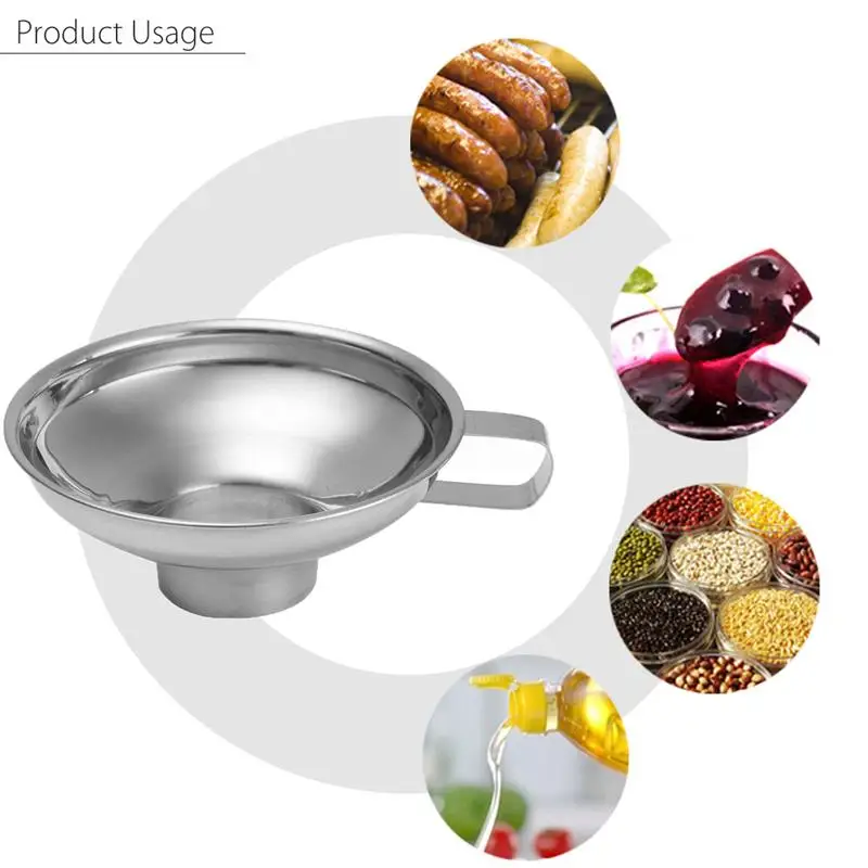 Нержавеющая сталь Воронка Кухня масла воронка для жидкости металлическая со