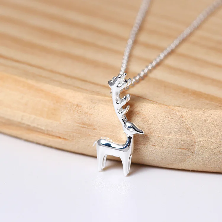 Elk necklace women gift 100% 925 Sterling silver nacklace Jewellery Clavicle chain pendant charms | Украшения и аксессуары