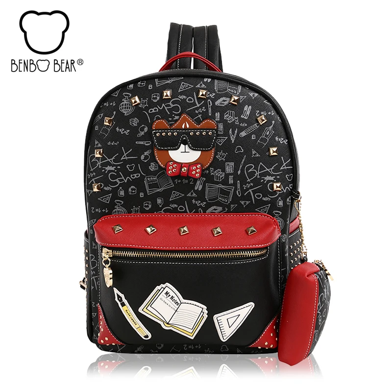 Бенбо медведь Новинка 2017 года Колледж ветер Для женщин рюкзак высокое качество