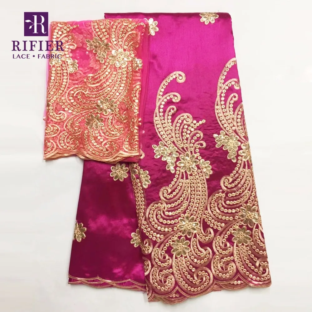 Кружевная ткань George Королевского синего цвета 2 ярда сетчатые кружева золотые