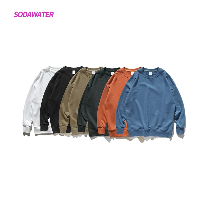 Женская Толстовка Оверсайз SODAWATER однотонный пуловер с длинным рукавом в японском