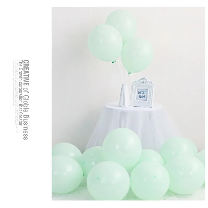 Green 10 шт./лот, 10 дюймов, 2,4 г, латексный шар, для дня рождения, декоративный воздушный шар, для свадебной комнаты, макет, принадлежности, макарон, воздушные шары - Цвет: Green