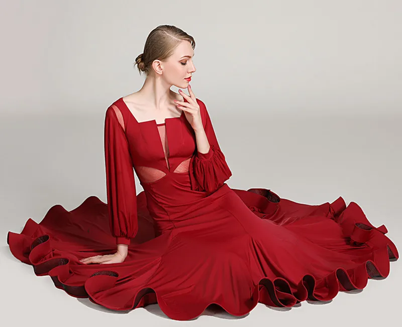 Стандартное бальное платье 2019 платья для общественных мероприятий фламенко