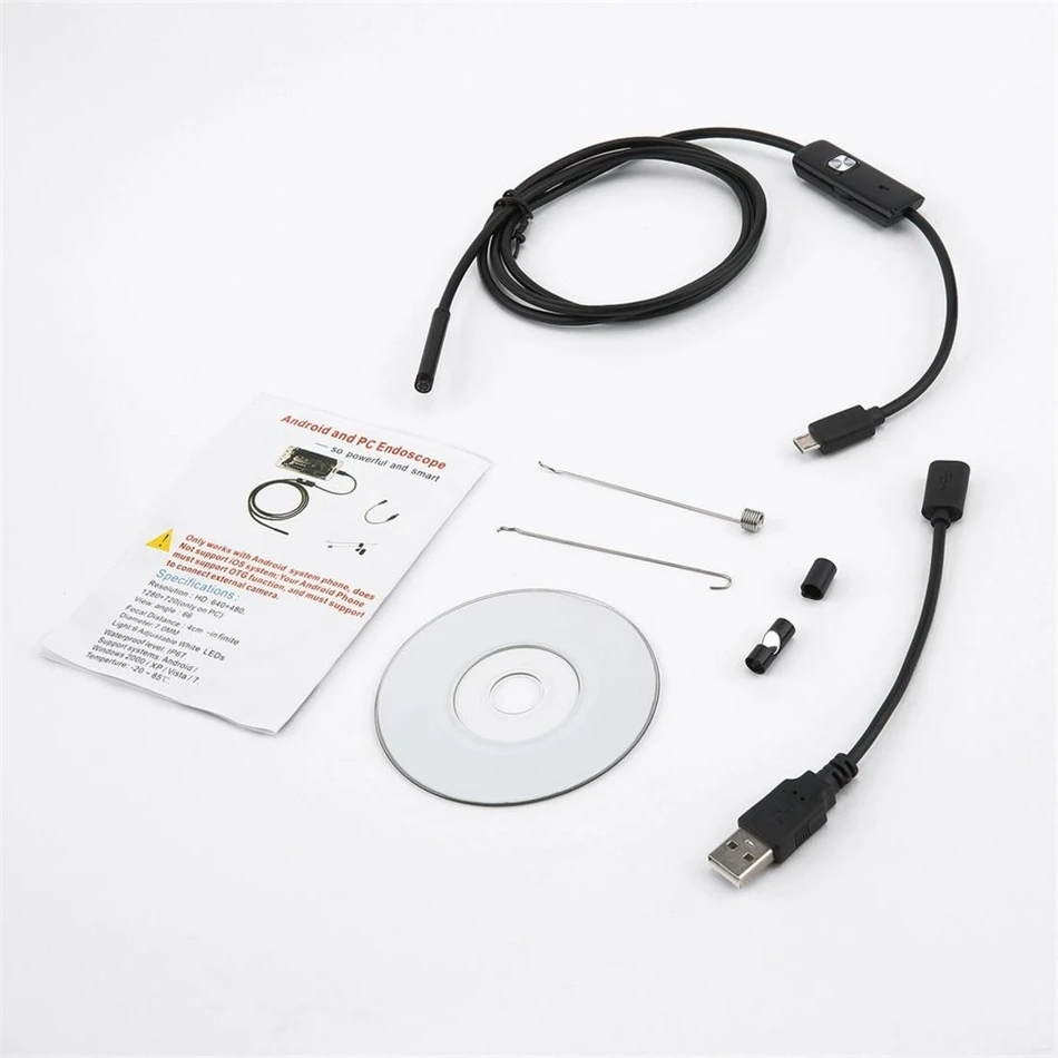 1M1. 5 м 2 м 3,5 м 5 м HD камера провод 720P Android USB эндоскоп камера Змеиный кабель мини камера для Android телефона ПК эндоскоп