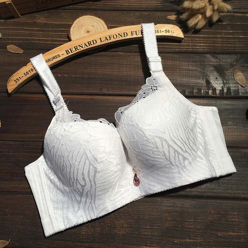 Black White Big Bust bras for women push up underwear 80 85 90 95 100 105 110 115 C D DD E cup bralette sexy lace bh BHS C3313 images - 6
