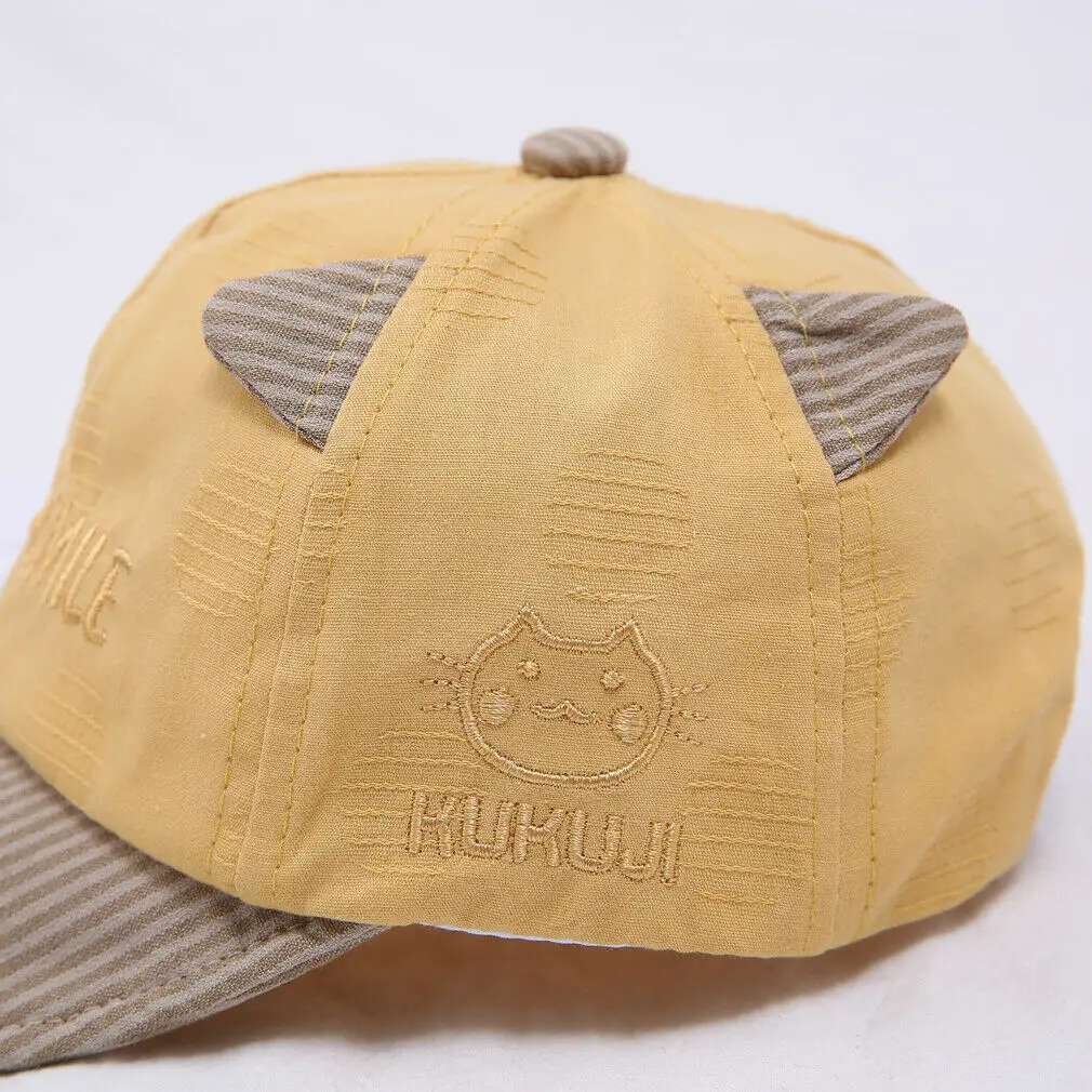 Детские аксессуары для мальчиков и девочек простая бейсболка шапка с 3D ушками