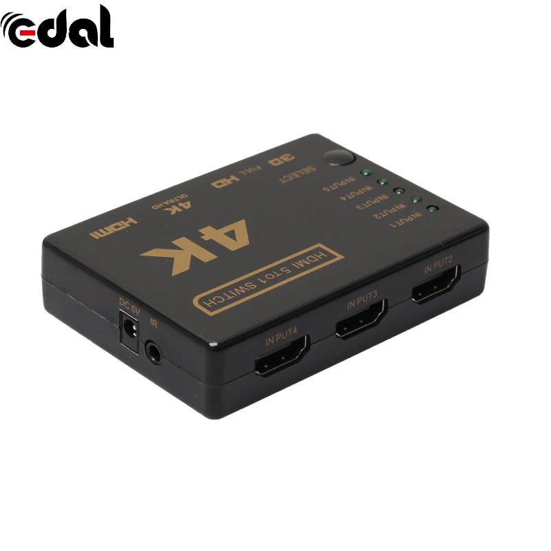 Профессиональный мини Коммутатор HDMI 3D 1080 p 5 портов 4 K Переключатель Селектор