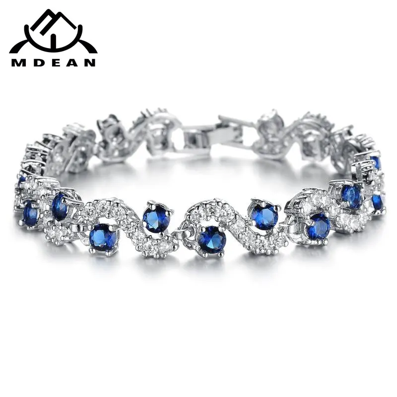 MDEAN новые белые белого золота Цвет Браслеты для Для женщин Модные украшения