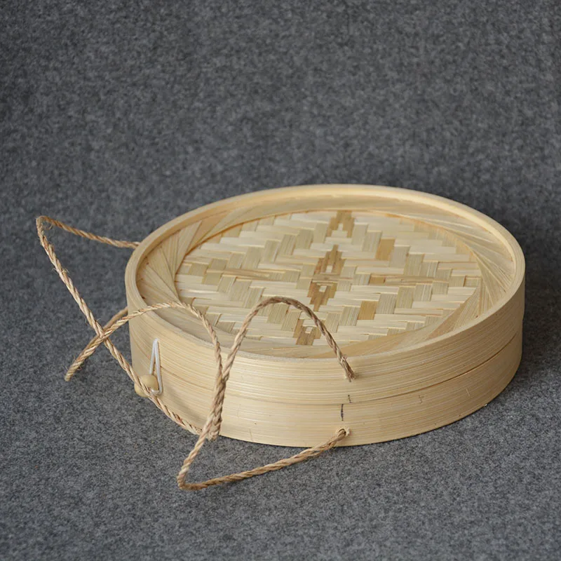 Ручная работа коробка для хранения из натурального бамбука держатель пирожных