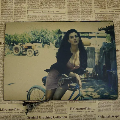 Тёмно-синий Angelina Jolie Monica Bellucci Sophie Marceau винтажный плакат на стену бар дом Кафе Искусство украшение уникальный подарок - Цвет: Тёмно-синий