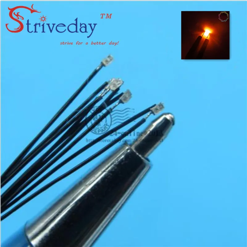Orange 10/50/100 шт. 1206 SMD предплатные микро лиц проводной светодиодный ведет резистор 8-12V 20 см DIY 9 Цвета можно выбрать - Испускаемый цвет: Orange