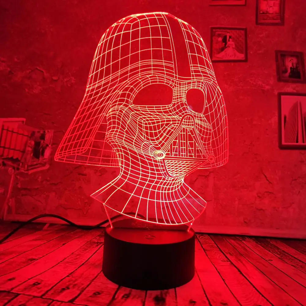 Новые вентиляторы Звездные войны Дарт Вейдер 3D светодиодный светильник ночник