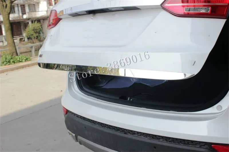 Накладка на заднюю крышку багажника из нержавеющей стали для hyundai Santa Fe IX45 2013 автомобильные аксессуары