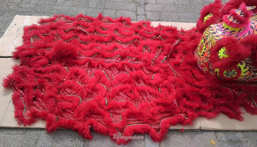 

new style Chinese costume high quality pure Lion Dance Costume natural wool Southern Lion Adult size