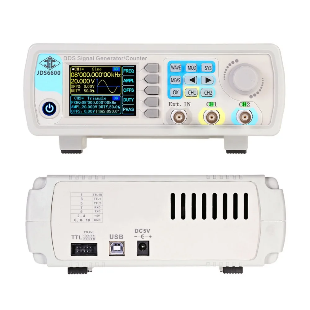 Signal Generator 2.4 Inches Function DDS Digital Dual-channel Arbitrary Waveform Pulse 30MHz 80-230V EU | Инструменты