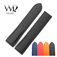 rolamy 28mm wholesale camo waterproof silicone rubber replacement wrist watch band strap belt with buckle