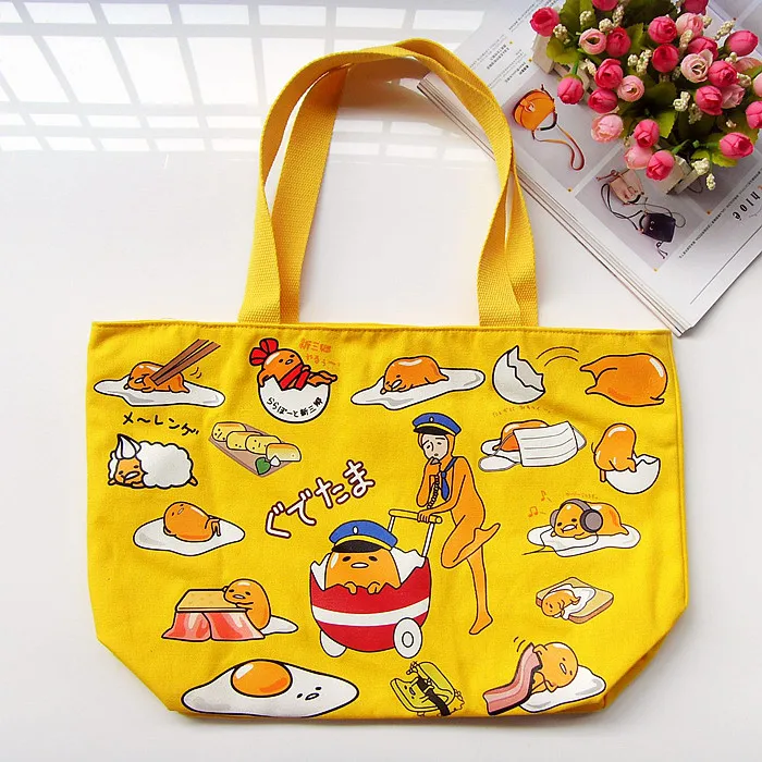 see chart IVYYE 1 шт. Kawaii gudetama Модные Портативные холщовые сумки для обедов, мультяшная сумка для пикника, коробка для еды, сумка для хранения для женщин, девочек, детей - Цвет: see chart