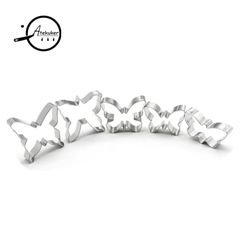 5 шт. в форме бабочки шоколадное печенье резаки для печенья из нержавеющей стали