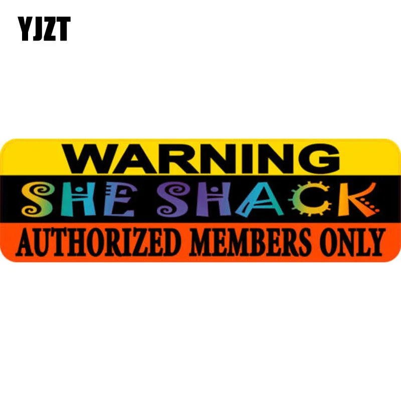 

YJZT 10*3cm Fashion WARNING She Shack Girls Retro-reflective Decals Car Sticker C1-8189