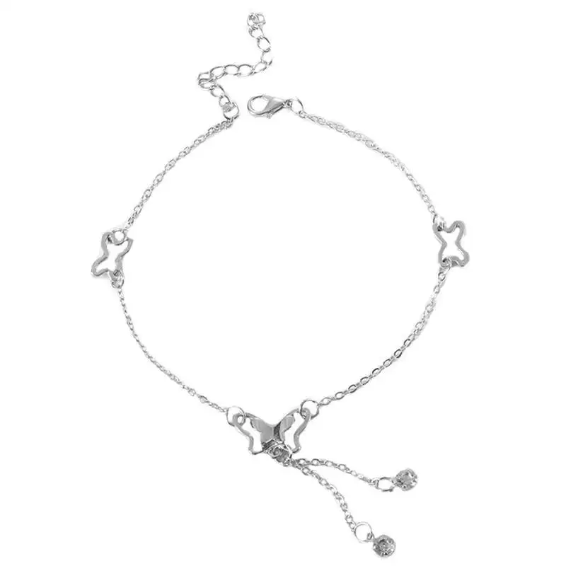 Winterxue Boho золото/серебро в форме бабочки женские браслеты для щиколотки Горячая