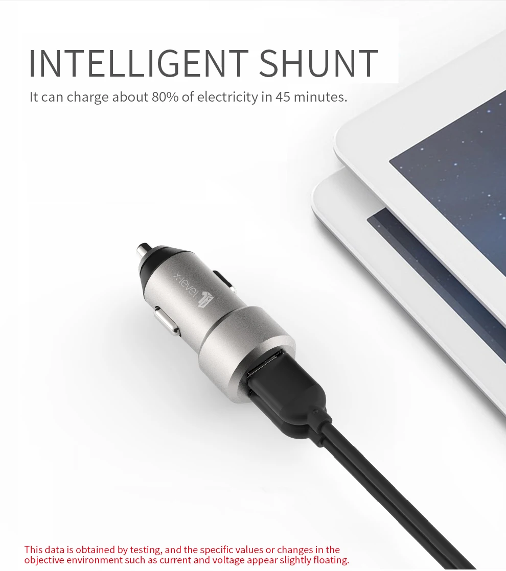 X-Level Dual Usb Quick Charge QC 3,0 Автомобильное зарядное устройство со светодиодом дисплей 5 в 3.4A 2 порта Usb быстрое автомобильное зарядное устройство для samsung iPhone huawei