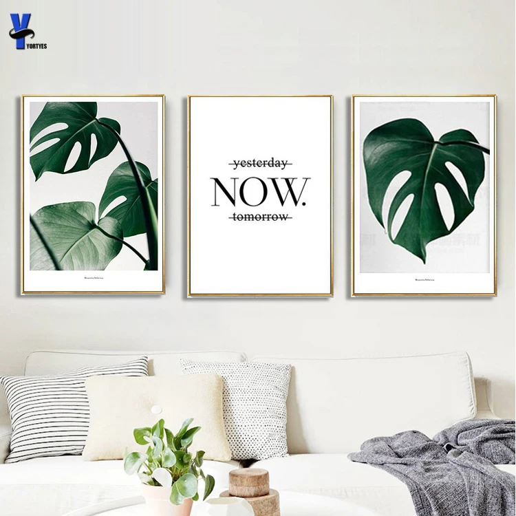 Современный Cuadro красивый домик с зелеными листьями кактус растение холст A4 принт