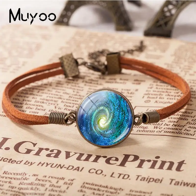 2018 новые астрономические браслеты с галактикой кожаный браслет Туманностью для