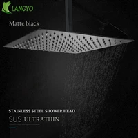 black square rain stainless steel shower head ultrathin 2 mm 16inch choice bathroom wall ceiling mounted