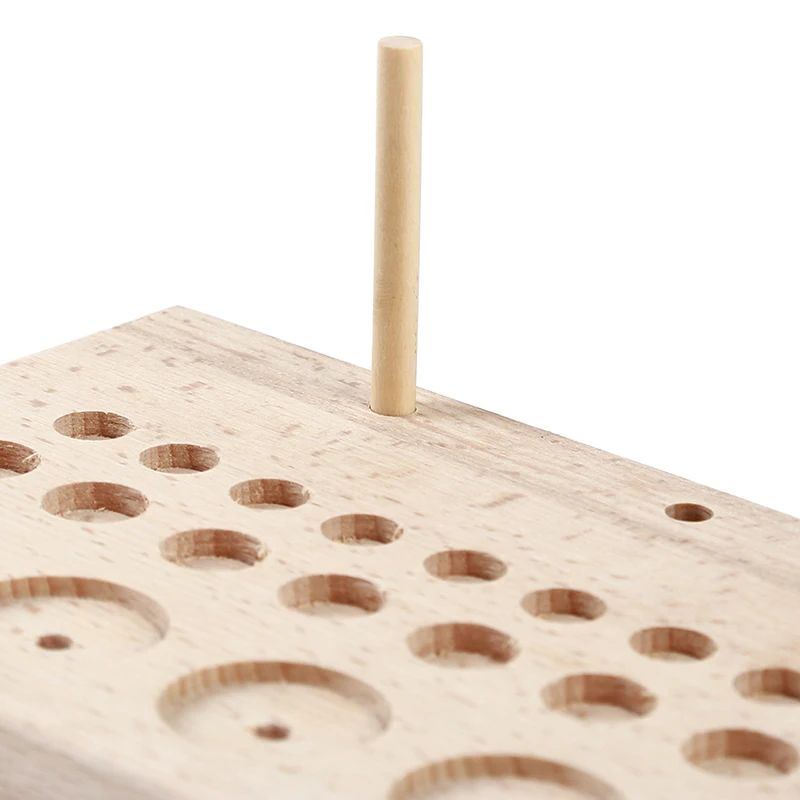 

Multi Hole Thread Stand Rack Solid Wood Tool Storage Box Leather Holder DIY Storage Holder For Leathercraft Tool Set