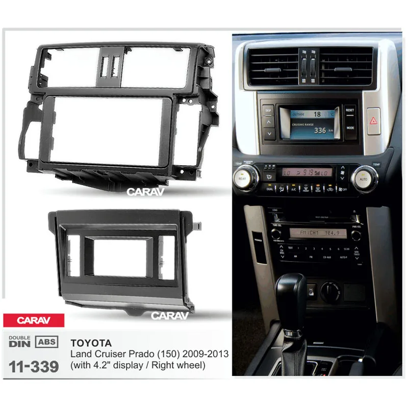 2Din фасции для TOYOTA Land Cruiser Prado(150) с 4," дисплеем правое колесо Радио DVD стерео панель тире Установка отделка