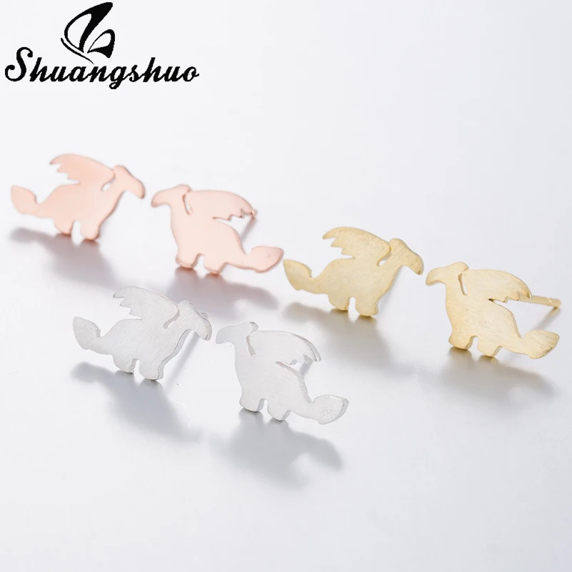 Shuangshuo милые серьги в виде дракона для женщин животных корейские модные