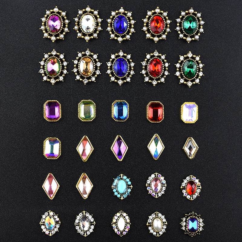 10 шт. Топ 3D очаровательные Стразы нейл арта украшения хрустальные стразы
