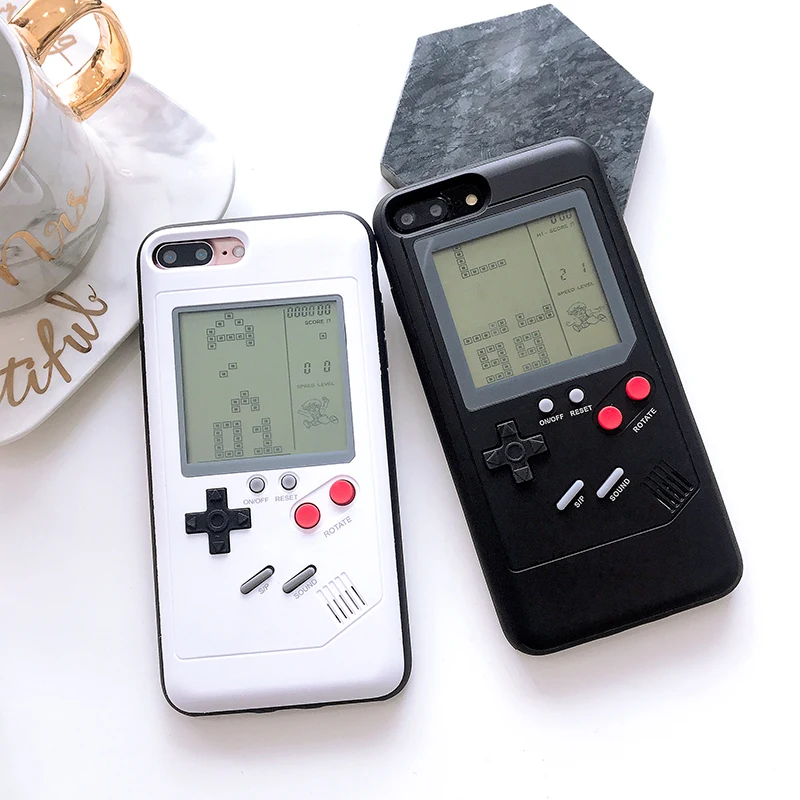 GlamPhoneCase Classic Gameboy Tetris Phone Case for iphone X 8 8plus 6 6plus Hard Cover 7plus 7 6S 6Splus Cute | Мобильные телефоны