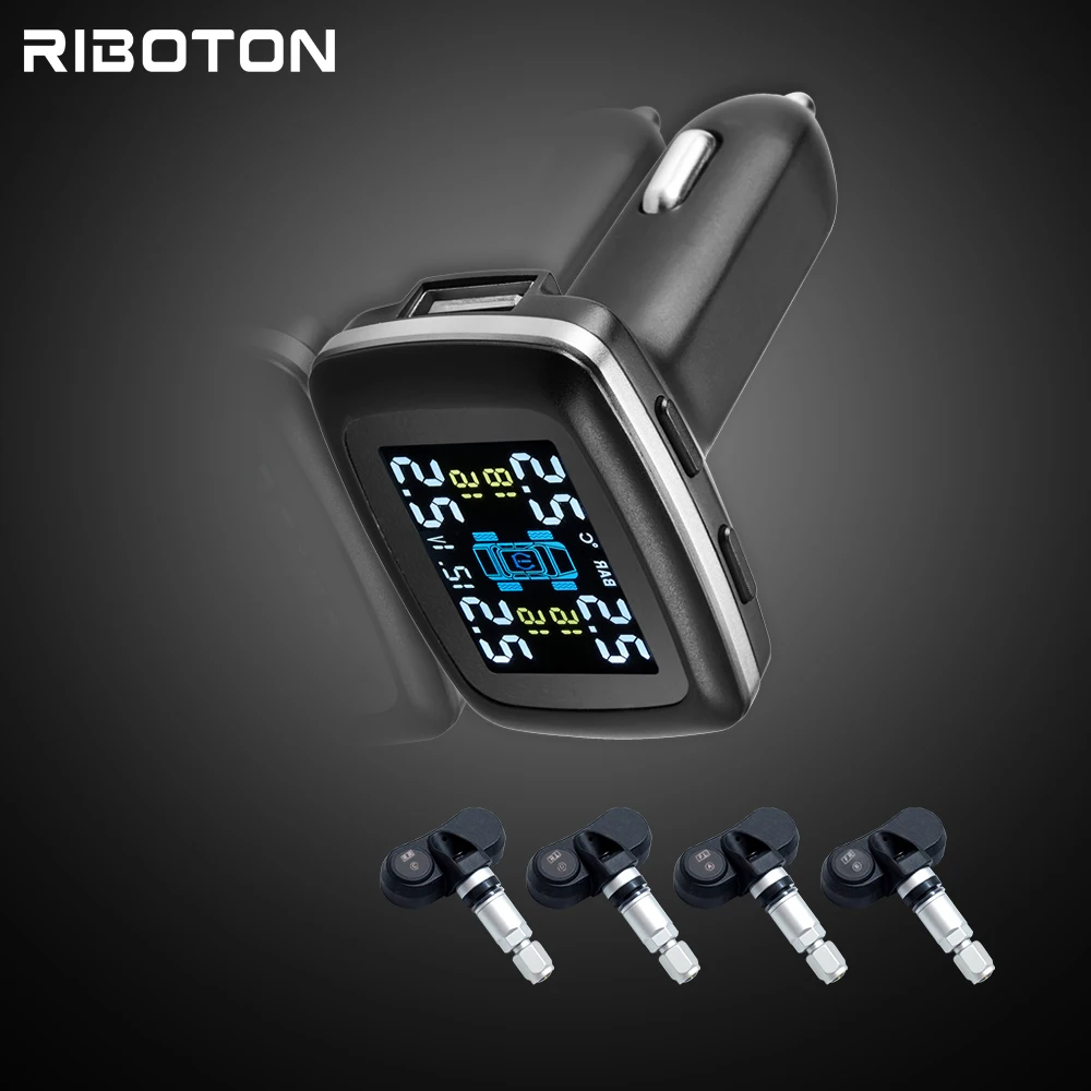 Riboton C100 Солнечный TPMS автомобильный диагностический монитор безопасности шин с 4