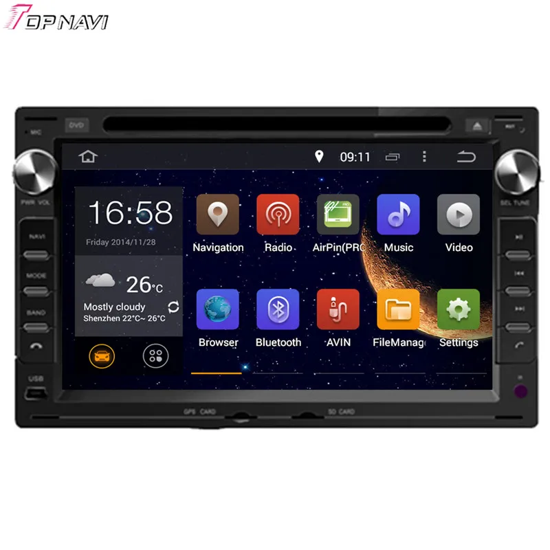 Topnavi 7 ''четырехъядерный Android 6 0 Автомобильный DVD-плеер для VW PASSAT