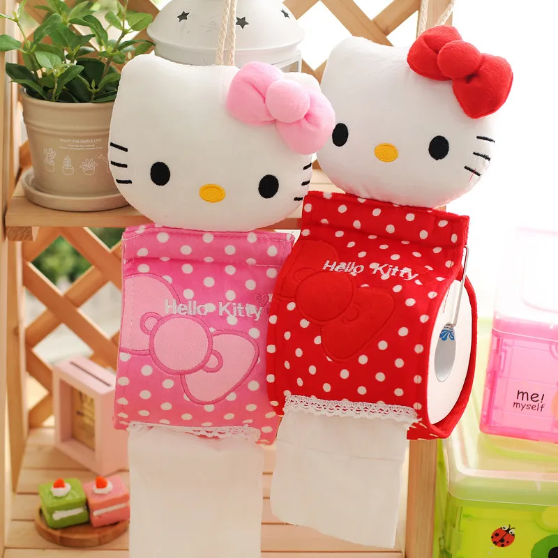 Мультяшная посылка для дома и ванной комнаты hello kitty, оригинальная коробка для салфеток, полотенец, салфеток, бумажная сумка для туалета, подвесная сумка