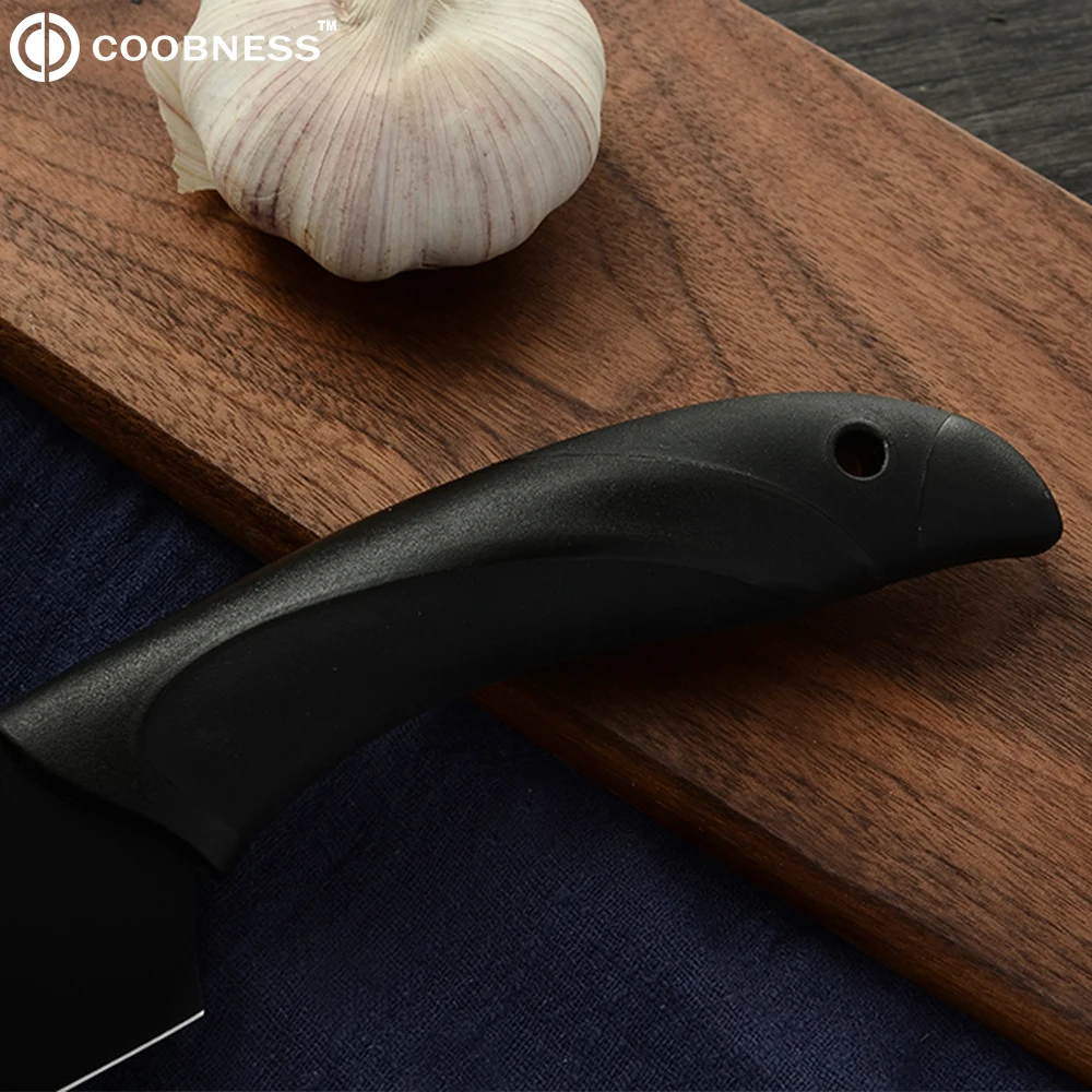 COOBNESS Professional Kitchen Knife Meat Vegetable Chopper Knives 3Cr13 Steel Bread Santoku Knife PP+TPR Handle Knives Tools