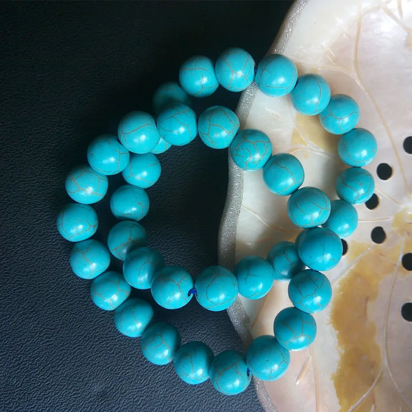 12 шт./лот Новое поступление голубой натуральная бирюза камень 6/8/10/12 мм нитка