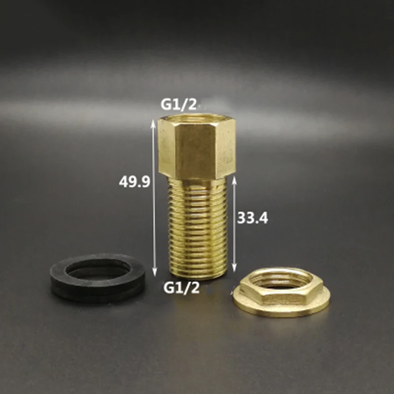 1/2&quot BSP Male Female Thread Brass Single Loose Key Swivel Nut Pipe Fitting Joint Connector For Fish Water Tank Length 50mm |