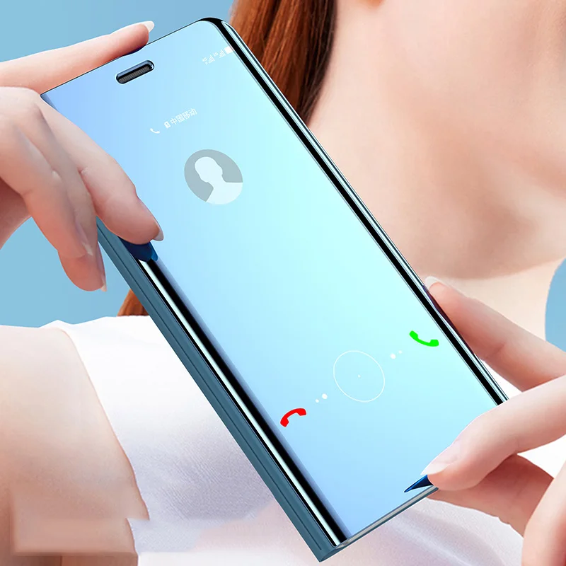 Smart Mirror Flip Phone Case For Xiaomi Mi A2 Lite 8 9 se Redmi 6 Go Note 7 Pro Pocophone F1 Cover Mi9 Note7 Leather | Мобильные